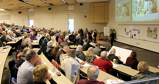 Busy lecture hall during Medieval Workshop